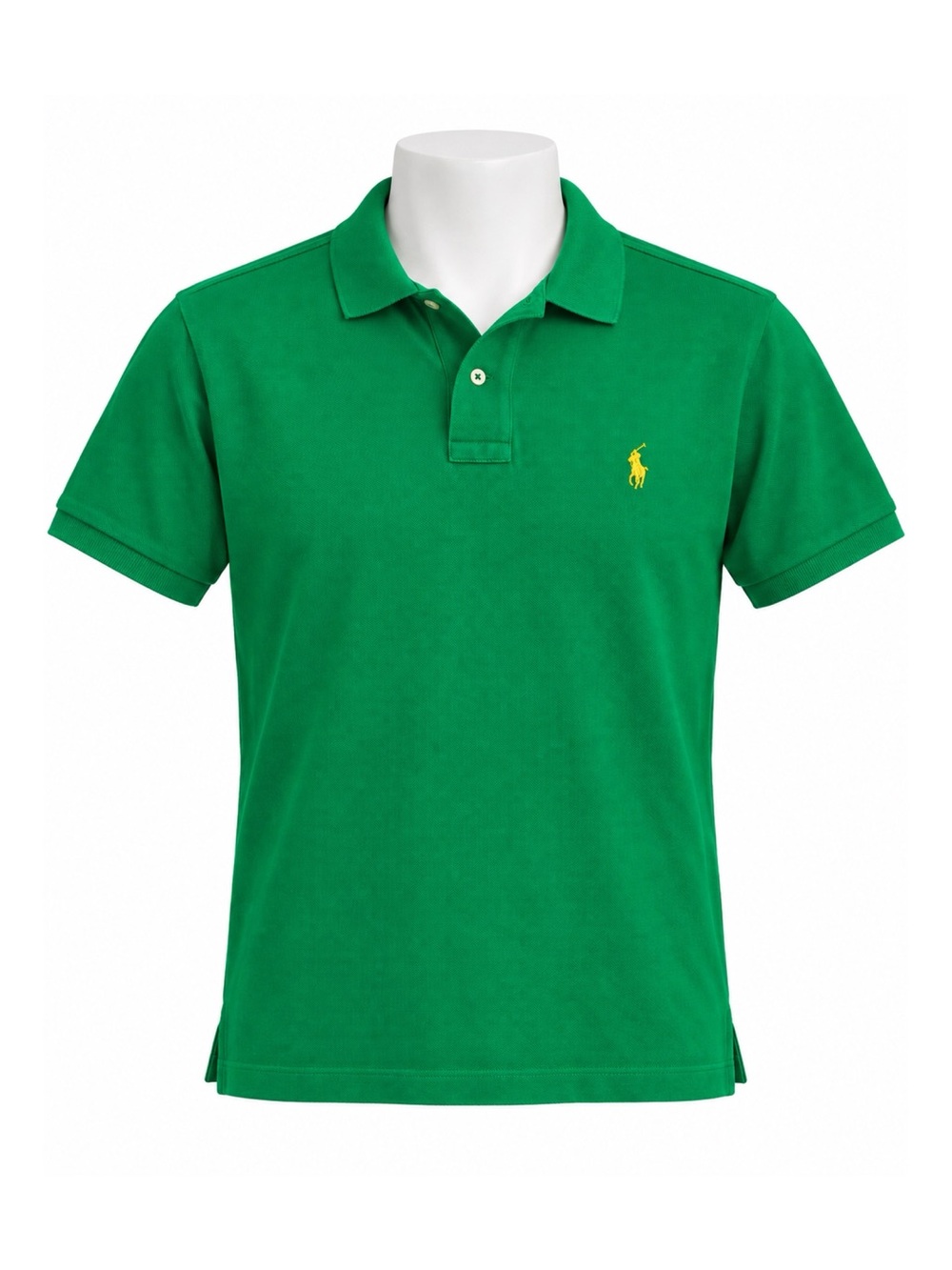 Size L Polo Ralph Lauren Men’s Custom Fit Green Polo Shirt Yellow Pony